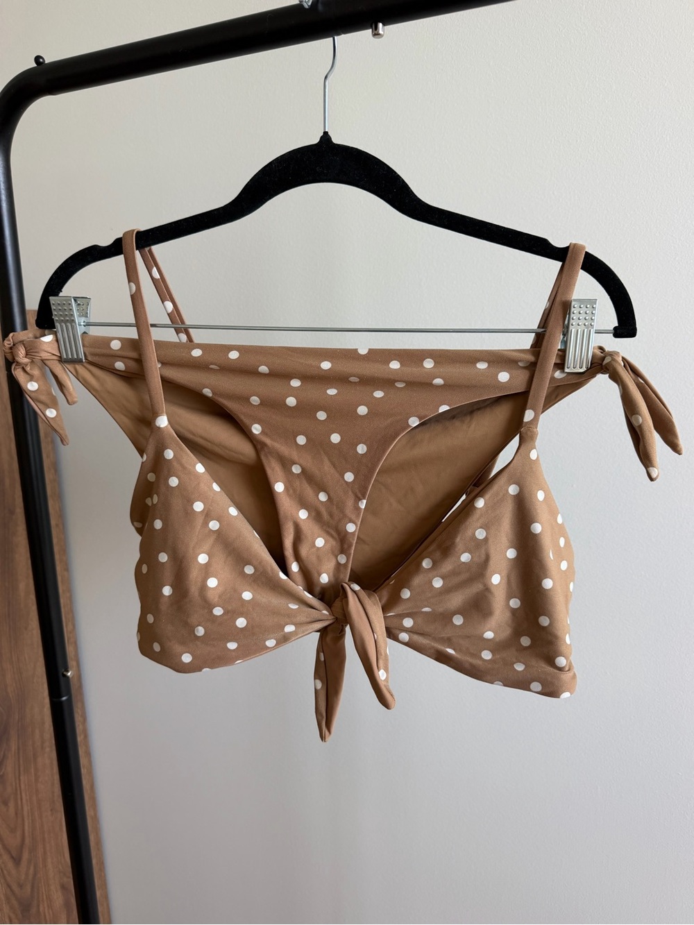 Abercrombie & Fitch Brown White Polka Dot Bikini Set L